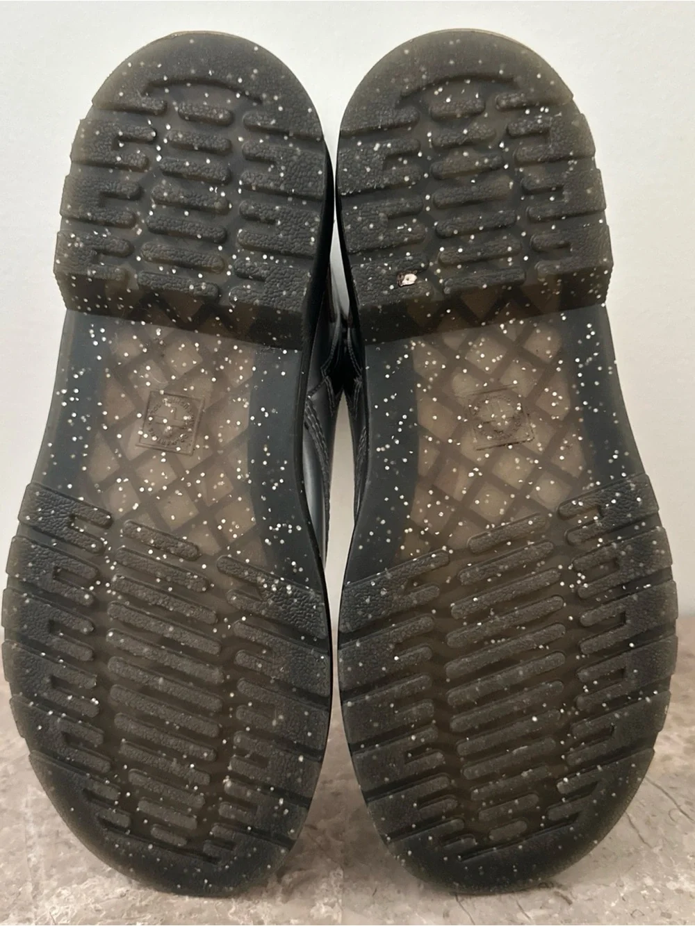 Womens Dr. Martens Boots Metallic Silver w/ Hearts Zipper Side Sz 6 Valentines - Picture 7 of 10